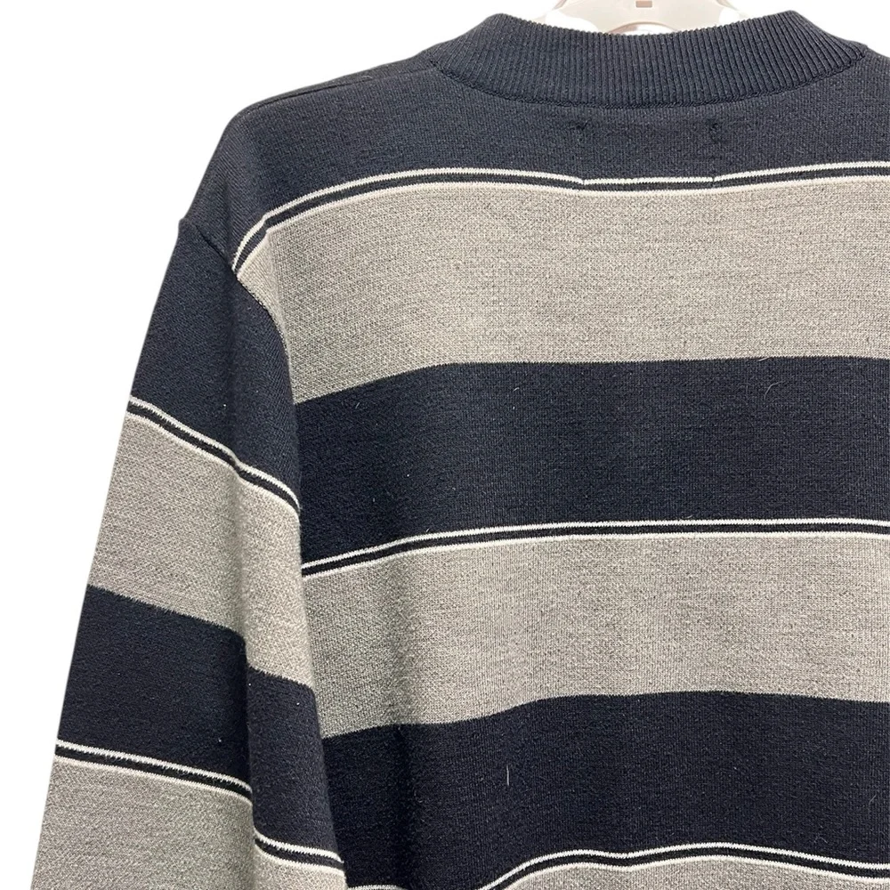 Silver Needle Men's XXL Navy Blue and Gray Striped 1/4 Zip Pullover Sweater - Picture 6 of 7
